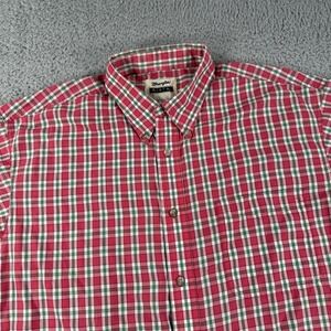 Wrangler‎ Shirt Mens XL Red Plaid Short Sleeve Button Down Riata Western Rodeo